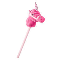 Stokpaard met geluid - roze/lichtroze