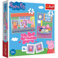Trefl Peppa Pig 3-in-1 set puzzels + memo - 30 + 48 stukjes