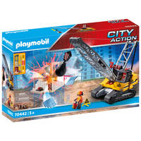 PLAYMOBIL City Action kabelgraafmachine met bouwonderdeel 70442