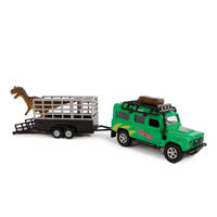 Kids Globe die-cast Land Rover met dino trailer