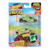 Hot Wheels monstertrucks set truck en auto 1:64 productafbeelding 2