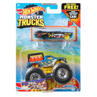 Hot Wheels monstertrucks set truck en auto 1:64 productafbeelding 4