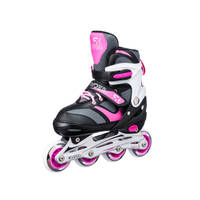Street Rider inline skates verstelbaar - maat 31-34 - roze/grijs