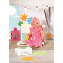 BABY born trendy bloemenjurk - 43 cm - roze productafbeelding 4