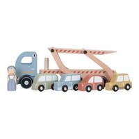 Little Dutch houten truck met oplegger + 4 auto's productafbeelding 2