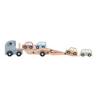 Little Dutch houten truck met oplegger + 4 auto's productafbeelding 3