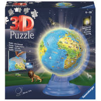 Ravensburger 3D Puzzel XXL Kinderglobe (Engels) Night Edition - 180 stukjes