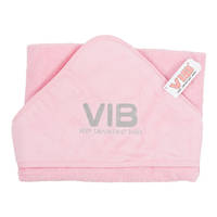 VIB badcape Very Important Baby - roze/zilver