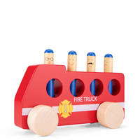 New Classic Toys houten pop-up brandweerauto productafbeelding 4