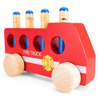New Classic Toys houten pop-up brandweerauto productafbeelding 7