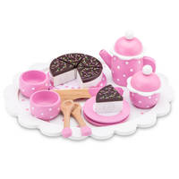 New Classic Toys houten theeset met taart - roze productafbeelding 7