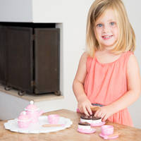New Classic Toys houten theeset met taart - roze productafbeelding 4
