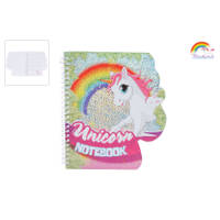 Unicorn glitter notitieboek - 16,5 x 16 cm productafbeelding 2
