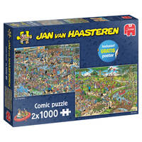 Jumbo Jan van Haasteren Special 2-in-1 Het park & Drogisterij - 2 x 1000 stukjes
