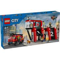 LEGO City brandweerkazerne en brandweerauto 60414 productafbeelding 2