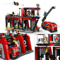 LEGO City brandweerkazerne en brandweerauto 60414 productafbeelding 10