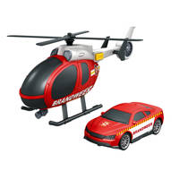 Brandweerset auto en helikopter