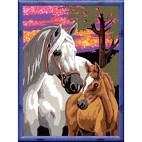 Ravensburger CreArt Schilderen op nummer zonsondergangpaarden productafbeelding 2