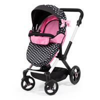 Poppenwagen XEO - zwart/roze productafbeelding 3