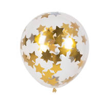 Confetti ballonnen sterren set 5-delig - goudkleurig