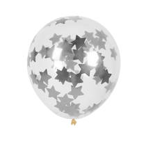 Confetti ballonnen sterren set 5-delig - zilverkleurig