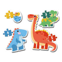 Clementoni puzzelset mijn eerste dinosaurussen - 2 + 3 + 4 + 5 stukjes productafbeelding 2