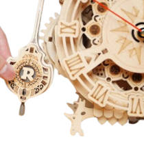 Robotime 3D houten uil klok productafbeelding 3