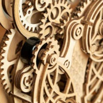 Robotime 3D houten uil klok productafbeelding 5