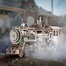 Robotime 3D houten locomotief productafbeelding 2