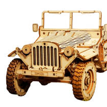 Robotime ROKR 3D houten legerjeep productafbeelding 2