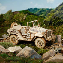 Robotime ROKR 3D houten legerjeep productafbeelding 4