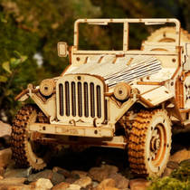 Robotime ROKR 3D houten legerjeep productafbeelding 5