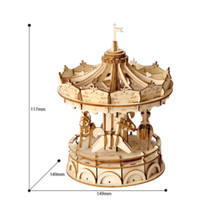 Robotime ROKR 3D houten draaimolen productafbeelding 2