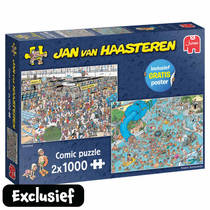 Jumbo Jan van Haasteren 2024 Special 2-in-1 Vertrekhal + Tropisch zwemparadijs - 2 x 1000 stukjes