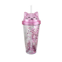 Doshi kat glitter drinkbeker productafbeelding 3
