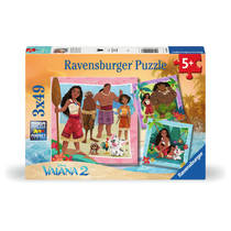 Ravensburger Disney Vaiana 2: Op naar nieuwe avonturen! puzzelset - 3 x 49 stukjes