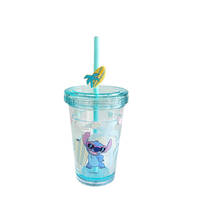 Disney Lilo & Stitch Stitch beker met rietje - 320 ml