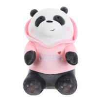 Wat Beren Leren knuffel Panda met roze hoodie - 25 cm