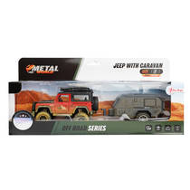 Metalen 4x4 pull back jeep met caravan Main Image - 1