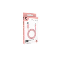 Qware USB-A naar Lightning oplaadkabel - roze