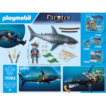 PLAYMOBIL Pirates reuzenhaai met piraat 71793 productafbeelding 8