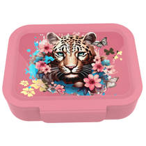 Lunch Buddies brooddoos luipaard met bloemen
