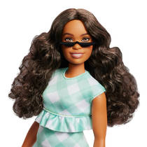 Barbie Fashionista pop in Gingham jurk productafbeelding 2