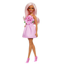 Barbie Fashionista pop in jurk met roos productafbeelding 4
