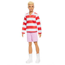 Ken fashionista pop met gestreept rood-wit shirt productafbeelding 3