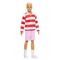 Ken fashionista pop met gestreept rood-wit shirt