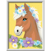 Ravensburger CreArt Schilderen op nummer paard met bloemen productafbeelding 2
