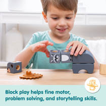 Melissa & Doug – Blockables™ Voertuigen speelset – met draagbare bewaardoos