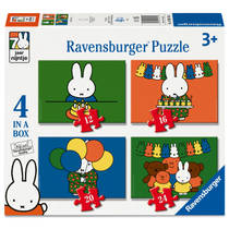 Ravensburger nijntje 70 jaar 4-in-1 puzzelset - 12 + 16 + 20 + 24 stukjes hoofdafbeelding product