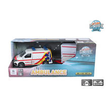 Kids Globe Traffic VW Transporter ambulance met aanhangwagen productafbeelding 2